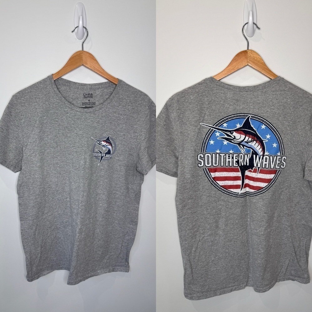 Croft & Barrow Southern Waves Gray Men's T-Shirt (M)